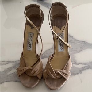 Jimmy Choo Beige Knotted Heels